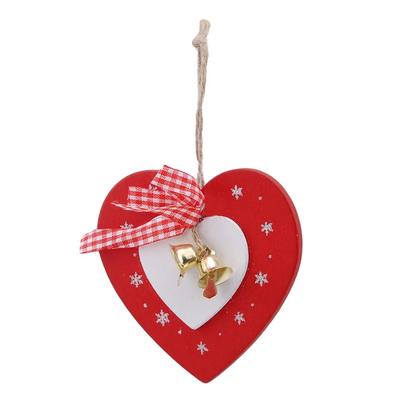 Christmas Ornament Hanging Pendant Decoration Wooden Tree Heart Handcraft Ornaments | Дом и сад