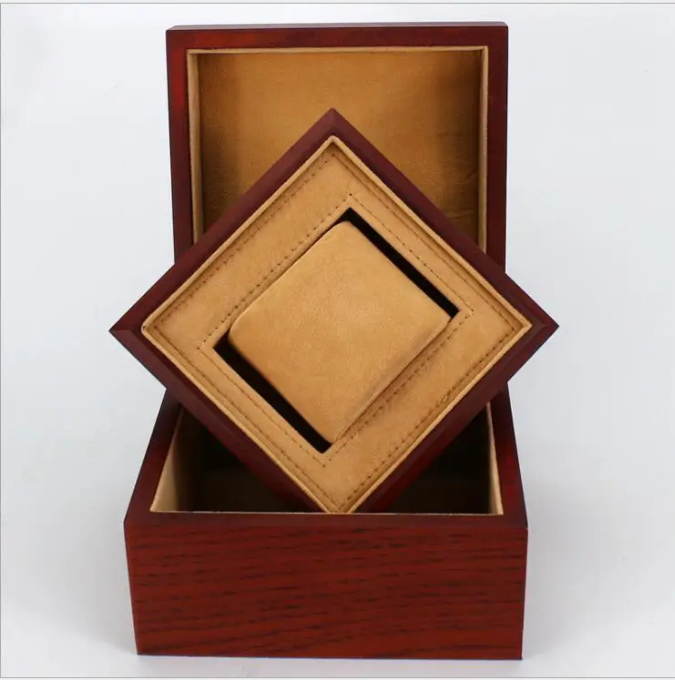 

luxury red Fashion wood watch box with pillow package case wristwatches boxes Jewelry storage gift Display High Quality Packing