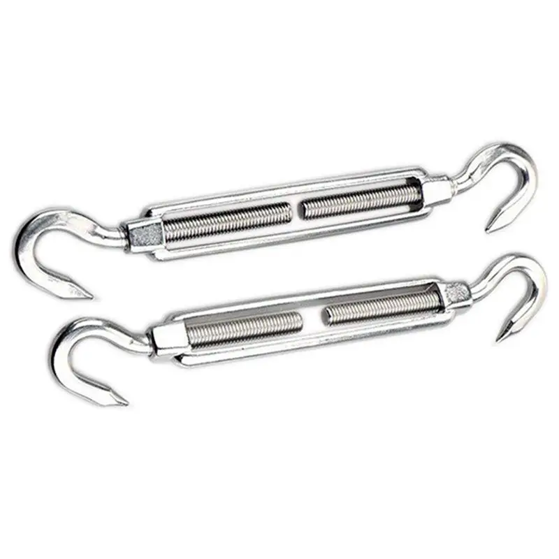 

2pcs M8 Turnbuckle Wire Tensioner, 304 Stainless Steel Hook Rope Cable Tension Set for Heavy Duty Sun Shade Sail Fixing Kit (T