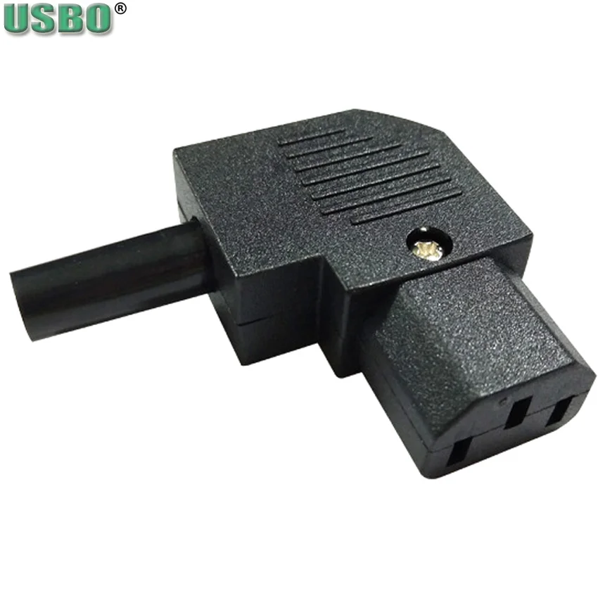 

Black 10A CE Copper IEC320 C13 Computer UPS PDU Power Outlet Connector Elbow Triprong Adaptor Plug 3p Receptacle Convert Socket