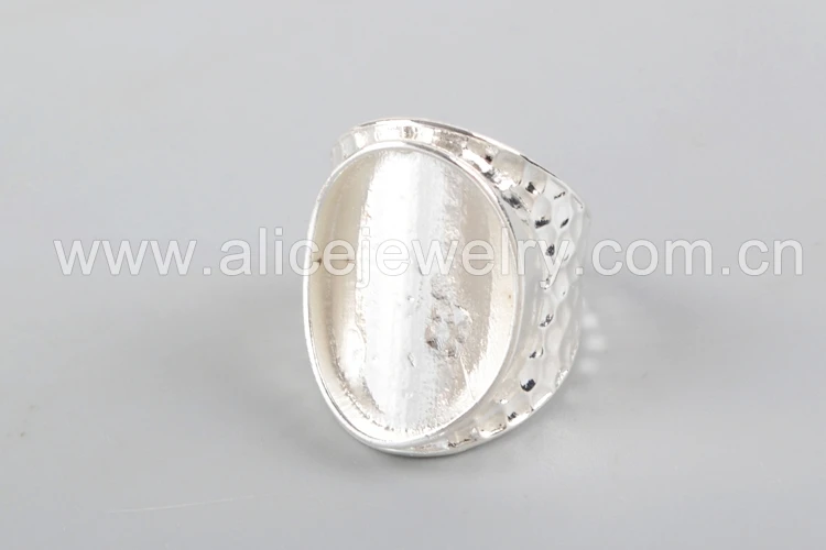 Configurações do Anel Moldura em Branco do Anel da Cor de Prata com as Decorativas da Joia do Teste Borosa Novas Descobertas Padrão Pj087-s 20 Pçs 8 moldura em branco do anel da cor