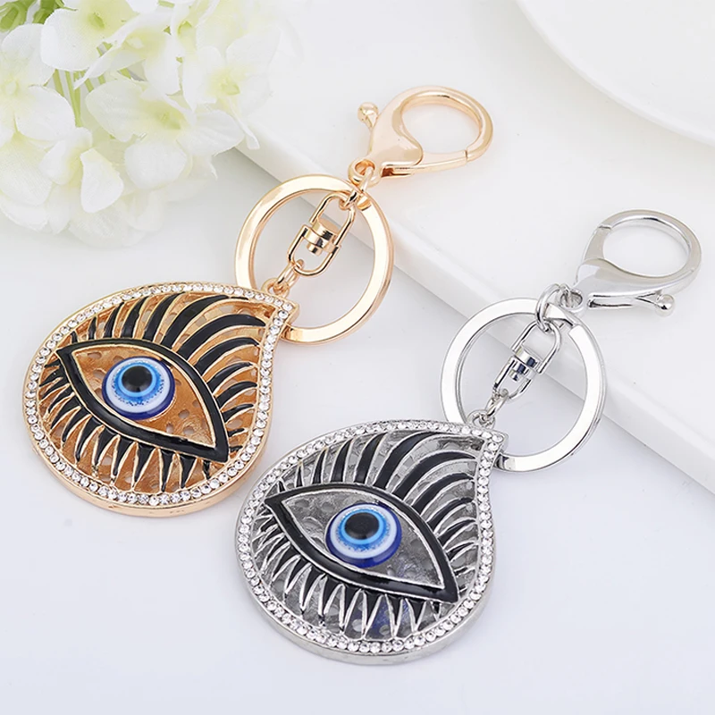 New Evil Eye Keychains Keyring Fashion Rhinestone Animal Metal Key