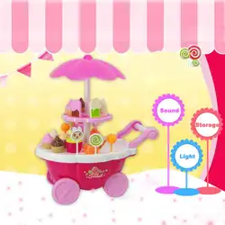 Новый Моделирование детских игрушек Мини для мороженого тележки магазин набор для ролевых игр 39 PC Q30 AUG22