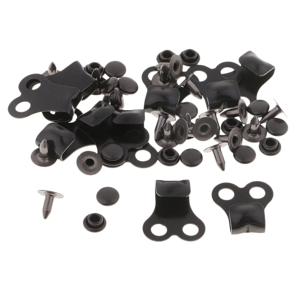 20 Sets Golden Boot Metal Hooks Lace Fittings With Rivets for Boots Camp Hike Climbing Repair Leather Craft Accessories