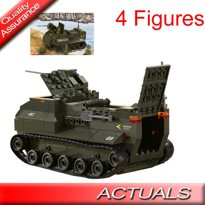 

Sluban 6300 223 Pcs Amphibious Tank Army Building Block Military 3D Eductional Model Toys DIY Bricks Gifts Compatible with Lego