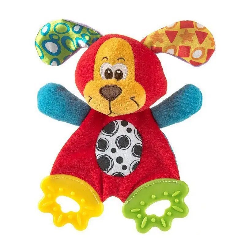 3 Styles Grasping Baby Rattles Toys for Newborns Infant Pacify Calm Doll Towel with Plush Teether Playmate Lion Dog Funny