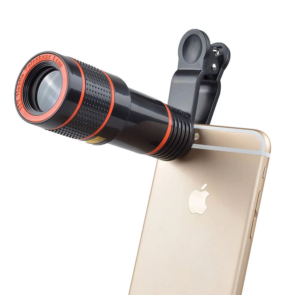 Apexel HD объектив 12x зум телеобъектив комплект 4 в 1 смартфон телескоп Камера объектив для iPhone 6 7 sumgung xiaomi HTC со штативом - Цвет: Only 12x lens