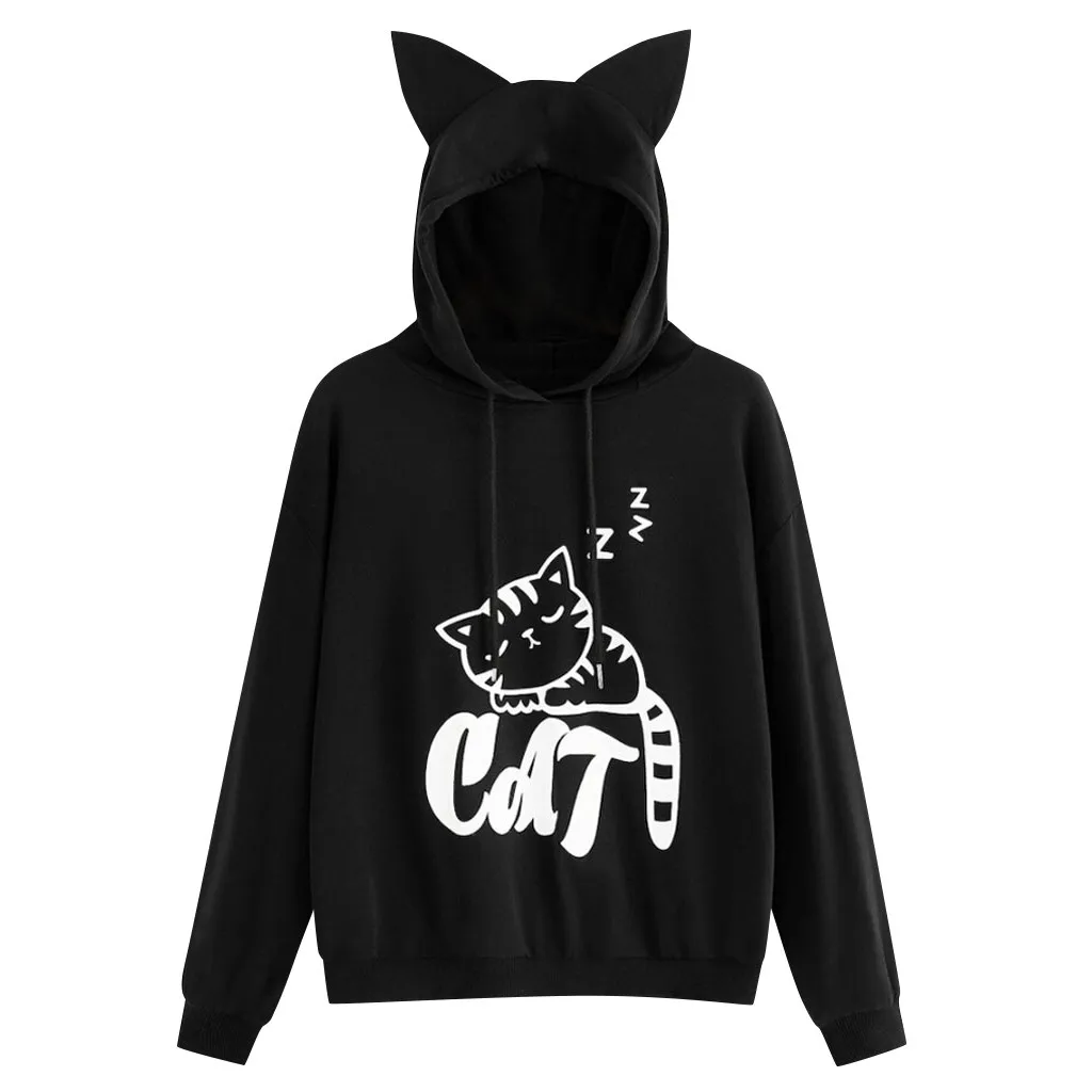 

Sweatshirt Women Cat Print Long Sleeve Hoodie Sweatshirt Hooded Pullover Tops Hoodie Sweatshirt Jacket Pullover Dropship YJJ2
