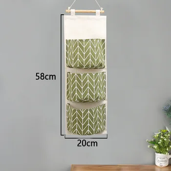 

Wall Hanging Storage Bags Cotton Linen Door Organizer Waterproof Pouch Bedroom Home Decoration