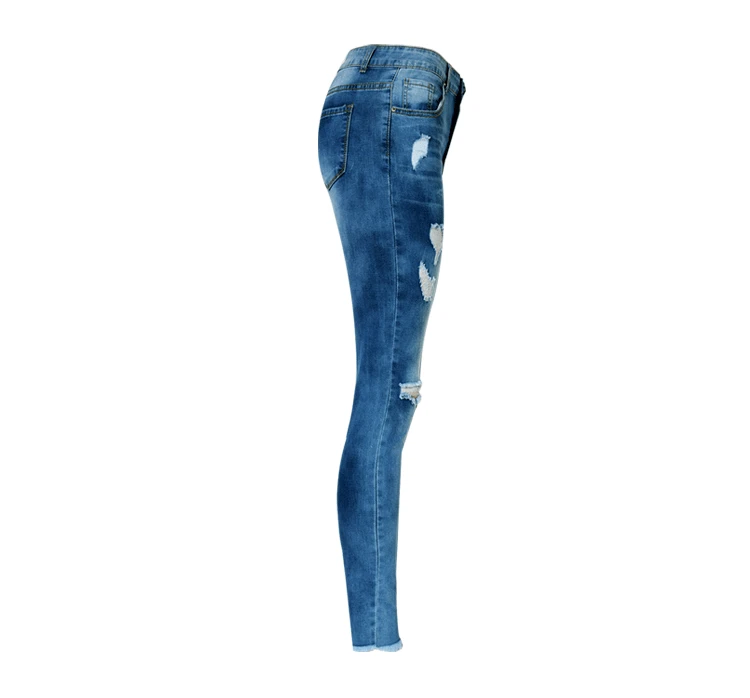 Jeans High Waist Ripped Hole Women Boyfriend Jeans Navy Blue Cotton Skinny Denim Push Up Bleached Fashion Female Jeans Femme (21)
