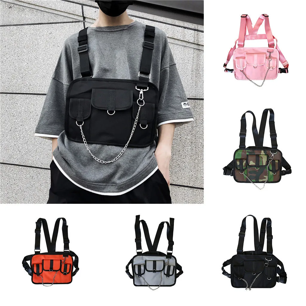 

Multi-Function Small Bagpack Korean Unisex Tactical Multi-function Function Chest Bag Strap Vest Bag Backpack сумки женские#76