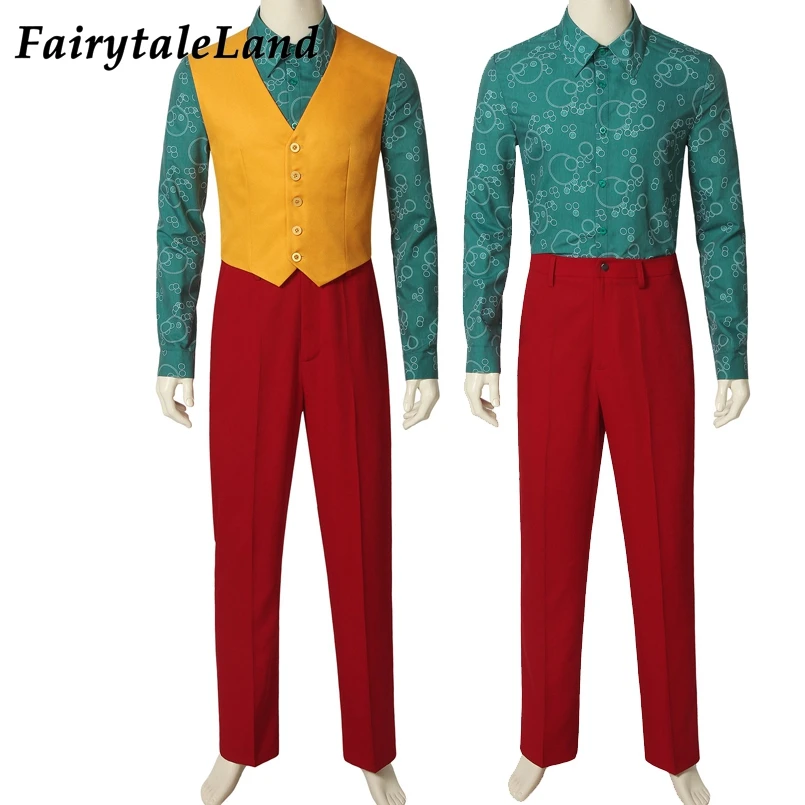 Cena 2019 film Joker Arthur Fleck przebranie na karnawał fantazyjne karnawałowe kostiumy na Halloween Batman Cosplay kostium jokera czerwony garnitur