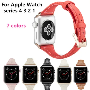 

Leather Metal Buckle strap For Apple Watch band 4 44mm 40mm iwatch 3 2 band 38mm 42mm bracelet Genuine Leather watchband belt