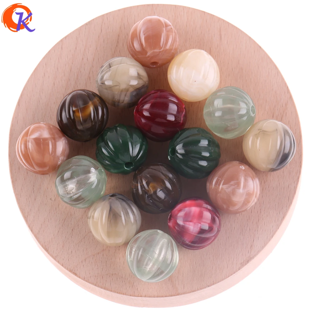 

Cordial Design New Arrival (Choose Colors/Size) DIY Accessories Marble Effect Pumpkin Stripe Acrylic Bead For Jewelry Making