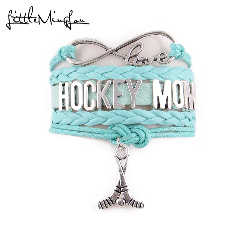 Little Minglou Infinity с надписью Love, хоккейной тематики браслет мамы хоккейные Очаровательные кожаные браслеты и браслеты для женщин ювелирные изделия подарок для мамы - Окраска металла: 3183d