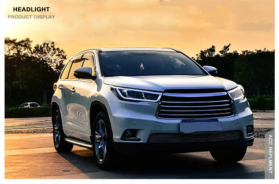 2 шт светодиодный фары для Toyota HIGHLANDER 2015 на светодиодный огни автомобиля глаза ангела xenon HID комплект протовотуманная подсветка Габаритные