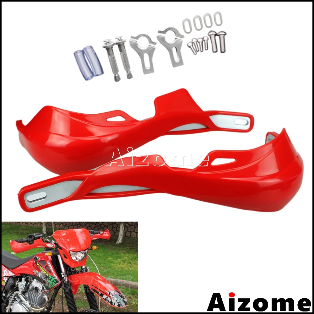 Motorcycle 22mm Handlebar Red Brush Handguards Motocross Dirt Bike Hand