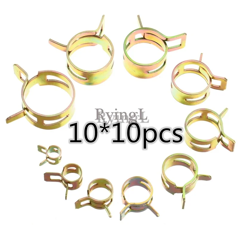 

* 100pcs/set 6-22mm Spring Clip Hose Clamp Fastener Fuel Line Hose Water Pipe Air Tube Car Plumbing Tools