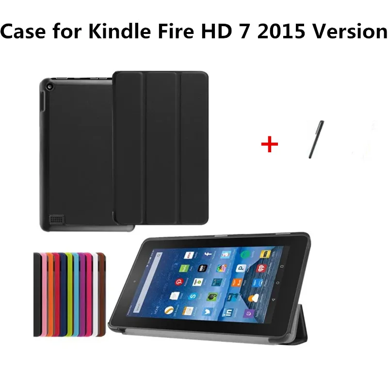 

Fashion Protective Cover Case for Amazon Kindle Fire HD7 2015 Version 7 Inch Tablet PC Stand Case Shell+Stylus Pen,Drop Shipping