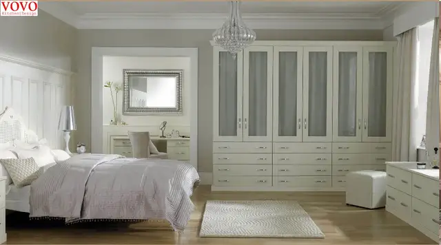White Bedroom Closet With Plywood Carcass In Wardrobes From
