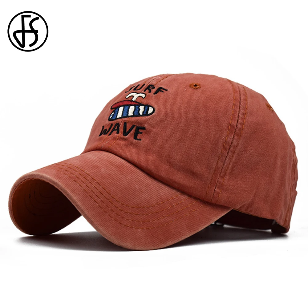 FS Snapback шляпа хлопок милый мультфильм волна письмо вышивка для женщин дамы лицо кепки Gorras Hombre мужчин бейсболка папа шапки хип-хоп