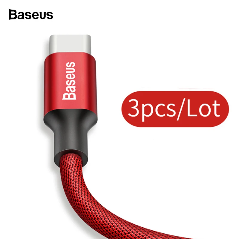 

Wholesale 3pcs/lot, Baseus USB Type C Cable For Samsung S9 S8 Note 8 Fast Charging Cable For Xiaomi Mi 5 Oneplus 6 Type-C Cable