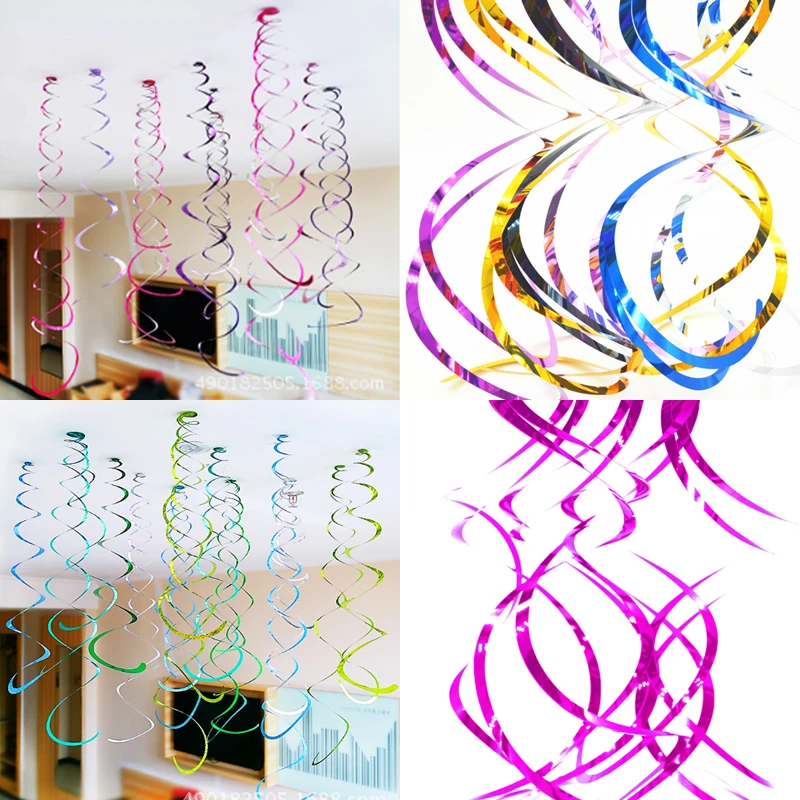 5pcs Birthday Party Fashion Hot New Swirls Hanging Pvc Ceiling