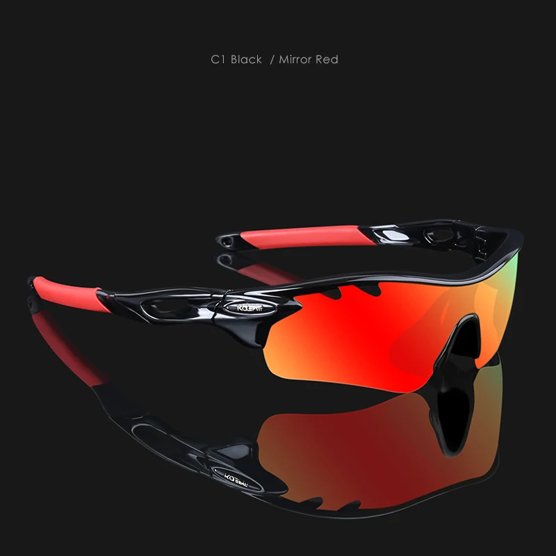 KDEAM мужские удобные и производительные поляризованные солнцезащитные очки спортивные TR90 оправа материалы солнцезащитные очки ударная защита KD666 - Цвет линз: C1