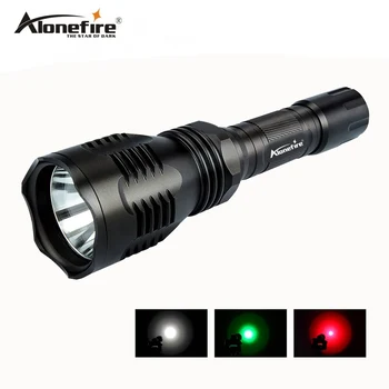

AloneFire HS-802 Hunting LED Flashlight Green Red Light Lighting Torch Dual mode Remote Pressure Switch+Gun mount