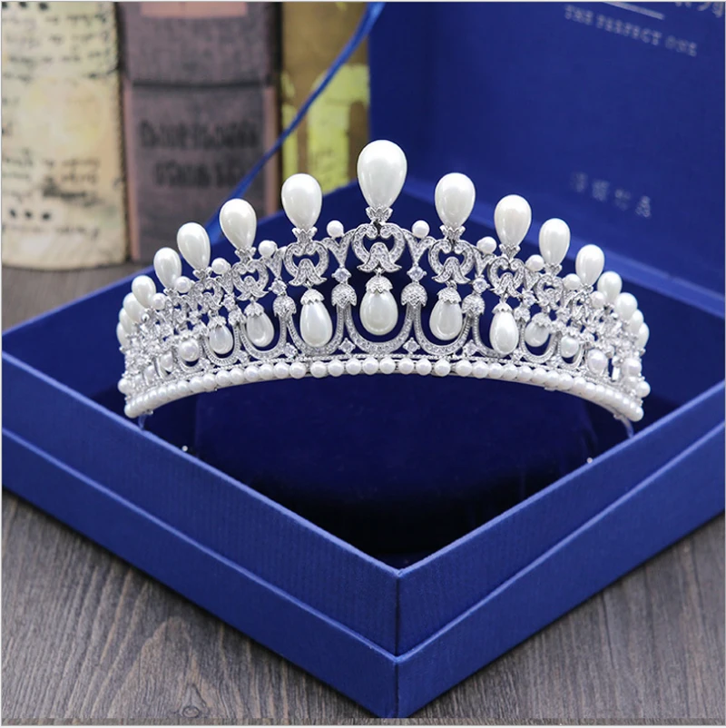

New luxurious crystal flowers CZ zircon hair Princess crown wedding bride dinner banquet Beauty tiaras jewelry free shipping