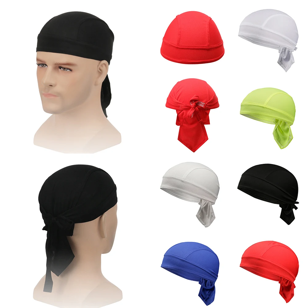 

1PC Solid Color Bandanas Cycling Cap Quick Dry Headband Running Riding Vintage Bandanas Headscarf Pirate Hat White Red Black Hot