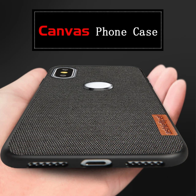 Best Offers Canvas Phone Case For Xiaomi Mi 6 8 se A2 6X Mix 2s Max 3 Shockproof Men Business Vintage Cloth Fabric Capas Back Cover