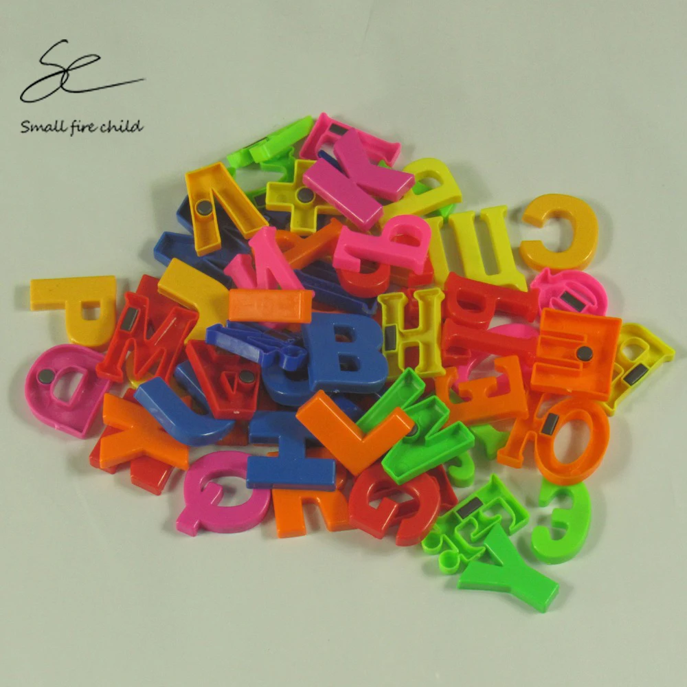

New Baby toys Kids Educational Russian Alphabet & English stick on the refrigerator Toy 59pcs Candy color free shipping