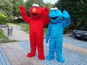 

Factory direct selling high quality Long Fur Elmo Mascot Costume Character Costume Cartoon Costume Elmo Cosplay Free Shipping