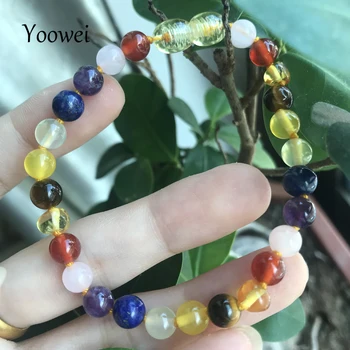 

Yoowei New Amber Bracelet/Necklace for Women Baby Colorful Natural Gemstone Adult Real Baltic Amber Jewelry Supplies Wholesale