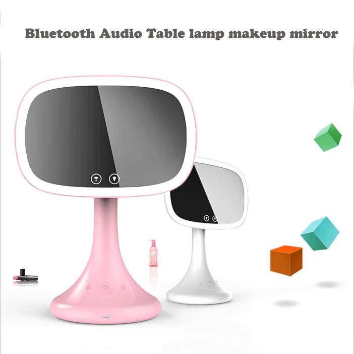 Bluetooth динамик светодиодный сенсорный экран зеркало для макияжа с подсветкой умный сенсорный экран с 10X Лупа Регулируемая настольное зеркало