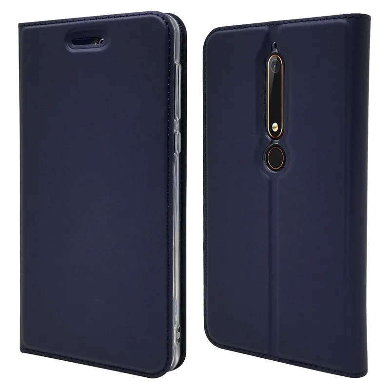 Для Nokia 5,1, кожаный чехол для Funda Nokia 1, 2,1, 3,1, 6,1, 9, 7 Plus,, чехол, роскошный Магнитный Флип-кошелек, чехол для телефона s Coque - Цвет: Синий