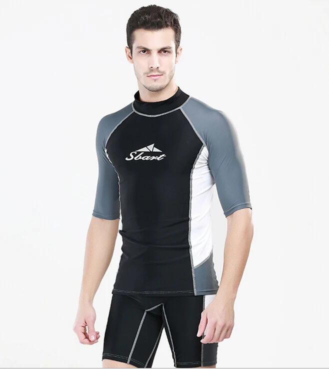 Men jellyfish wetsuit short sleeve, diving suits shirts clothes long sleeve, men swimwear beach