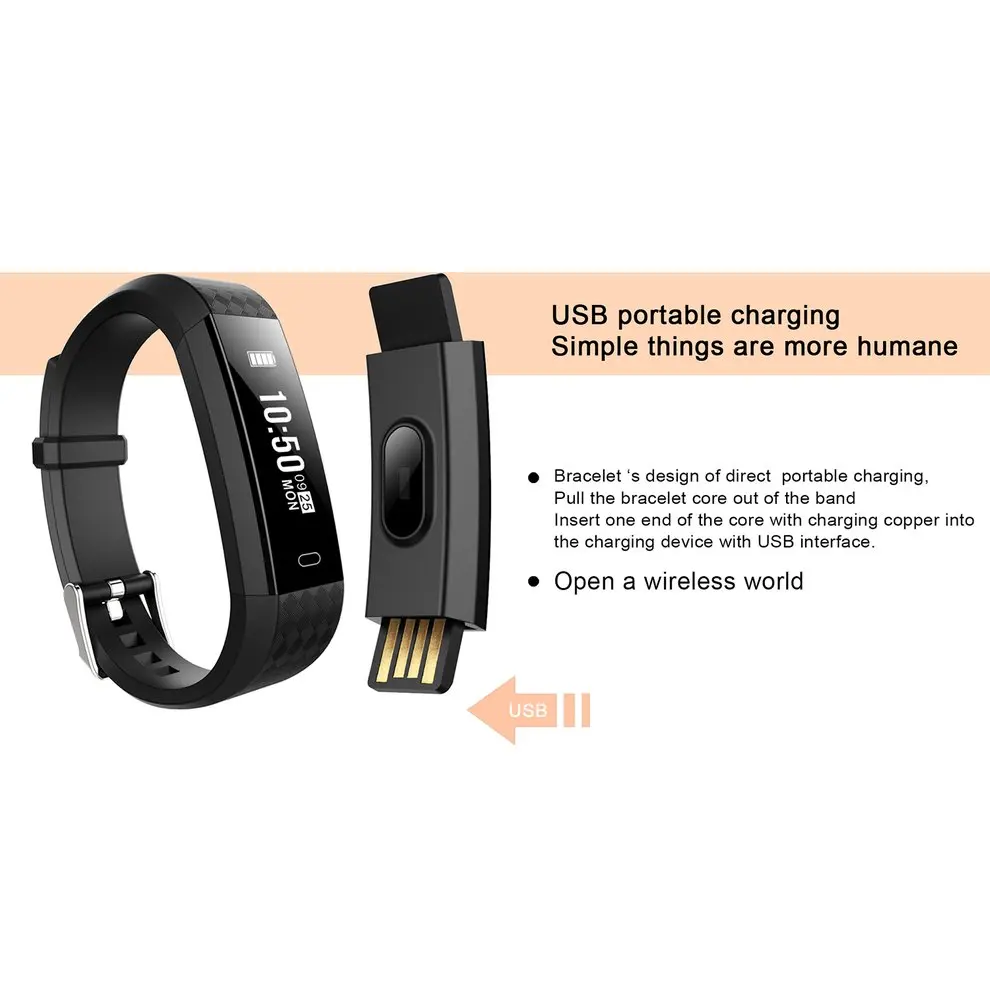 

Smart Wristband Smart Wrist Watch Heart Rate Monitor Waterproof Sports Smart Band Fitness Tracker For iOS For Android