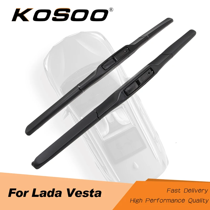 

KOSOO For Lada Vesta 24"+18" 2015 2016 2017 2018 Car Windscreen Windshield Wiper Blades Natural Rubber Fit Hook Arms Accessories