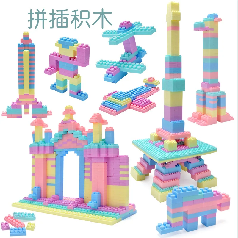  2019 new macarons amazing building blocks children's intellectual power diy toys kindergarten spell - 33003315088