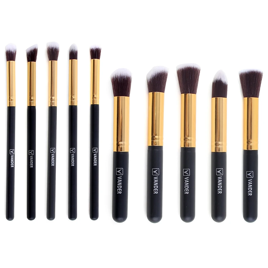 10X  Quality 10PCS Pro Makeup Brushes Set Foundation Blending Powder Eyeshadow Contour Concealer Blush Cosmetic Beauty Make-UP (4)