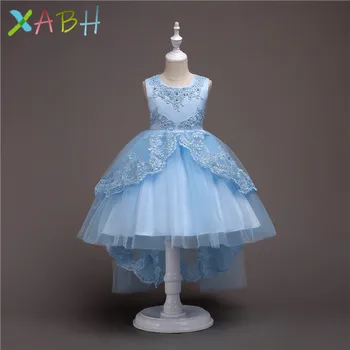 

EAZII Girls Floral Lace Chiffon Dress Princess Bridesmaid Wedding Birthday Party Dress Sweety Bow Tutu Dress vestido infantil
