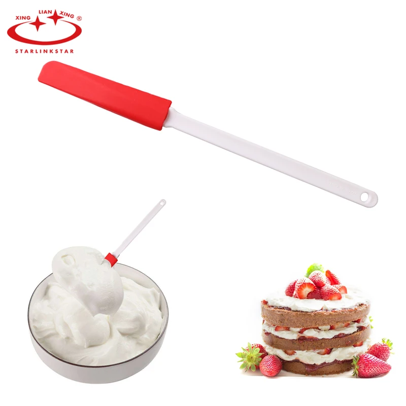 

1PC Silicone Cake Cream Scraper Batter Spatula Cream Mixer Long Handled Models Baking Spatulas kitchen Cake Decorating