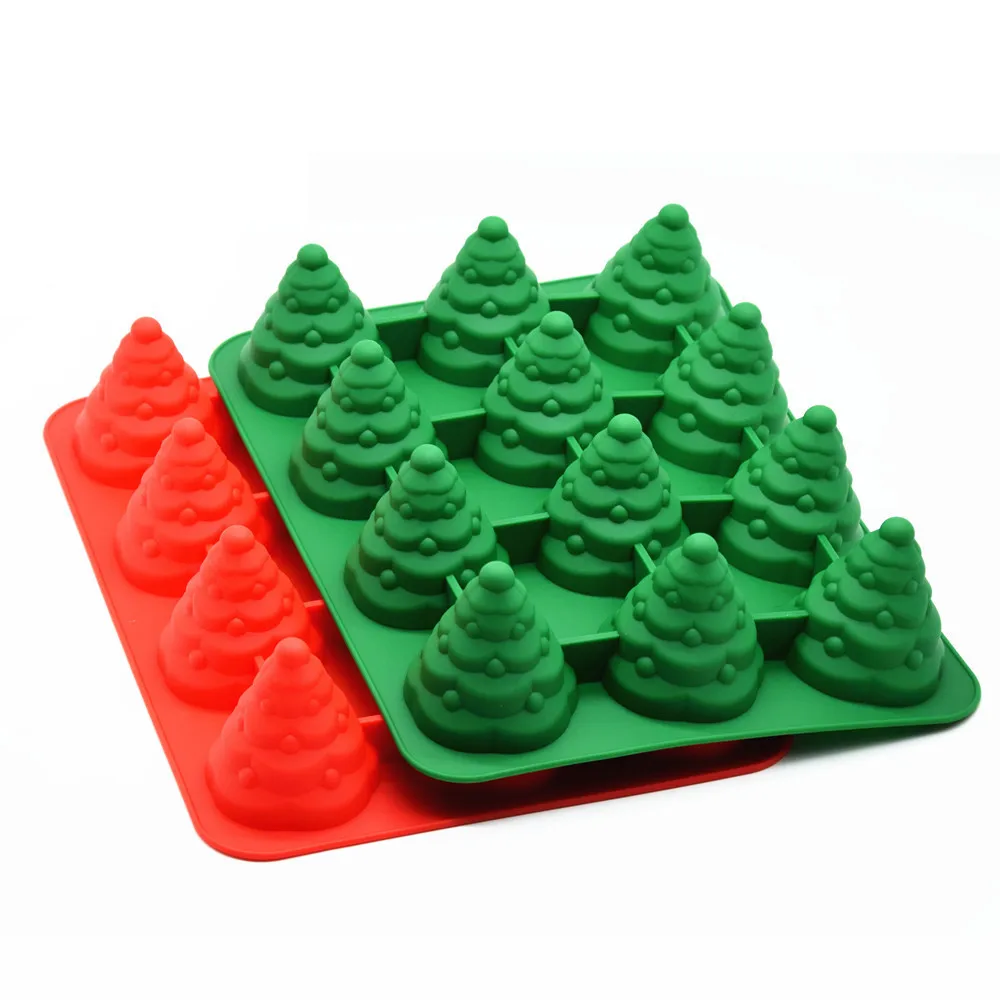 3D Рождественская елка в форме помадки, формы для торта, Рождественская силиконовая форма для украшения торта, хлеба, сахарное ремесло, силиконовая поп-форма для самостоятельного изготовления, инструмент