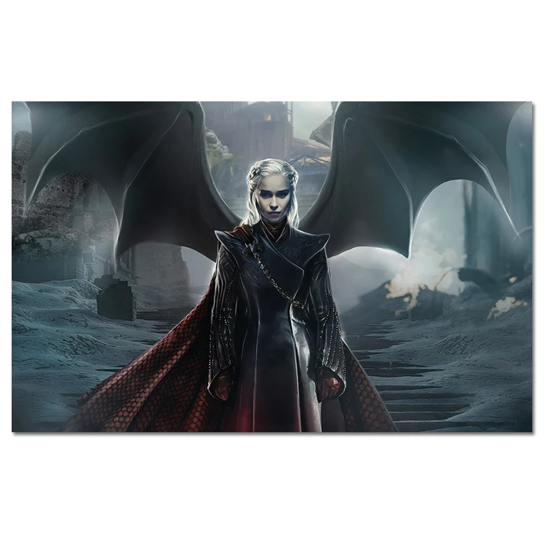 

Daenerys Targaryen Game Of Thrones Poster TV Shows Silk Wall Art Prints Home Bedroom Bar Decor Picture Large Size