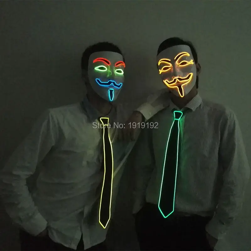 Фильм Вендетта el wire Masks костюм с маской анонимированная маска для светящиеся вечерние карнавальные маски для танцев от DC-3V водителя