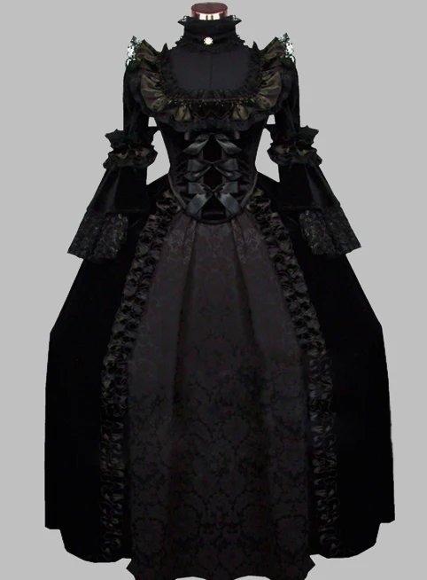 

Luxury Gothic Black 19th Century Noble Victorian Era Dress Ball Gown Cosplay Dress Cosplay Costume