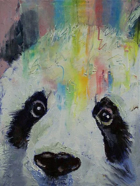 high quality animal paintings cute animal china panda oil painting