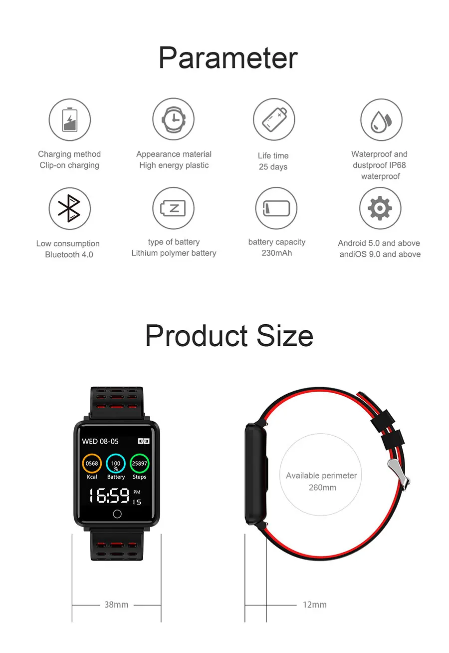 Bluetooth Смарт-часы для мужчин и женщин, водонепроницаемый браслет, фитнес-трекер, браслет, шагомер, спортивные Смарт-часы для Ios, Android